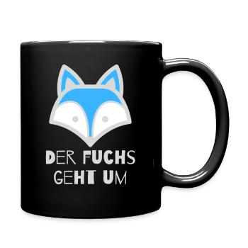 Le renard marche - Mug uni - noir - Droite