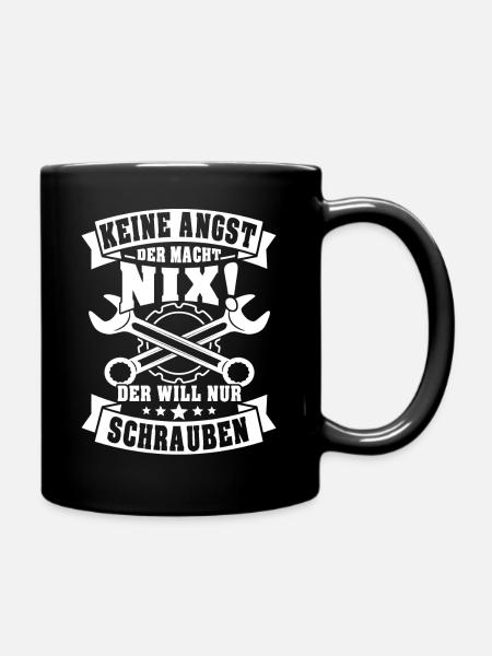 Schrauber Automechaniker Schrauben Spruch - Tasse einfarbig - Schwarz