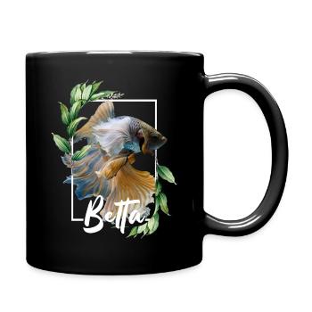 Betta Fish Tropical Plant Design Betta Life - Full Colour Mug - black - Right