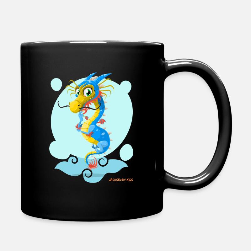 Drache - Wasserdrache - Drache Blau - Kinderdrache - Tasse einfarbig - Schwarz