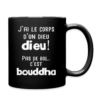 Cadeau humour dieu phrase drôle obèse bouddha - Mug uni - noir - Droite