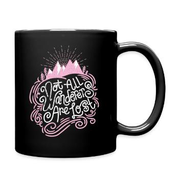 Not All Wanderers Are Lost in Pink - Full Colour Mug - black - Right