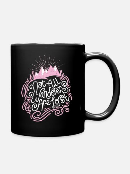 Not All Wanderers Are Lost in Pink - Tasse einfarbig - Schwarz