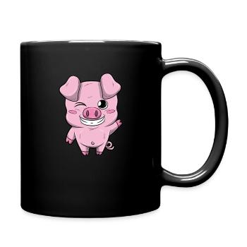 Little Sweet Piglet Piglet - Full Colour Mug - black - Right