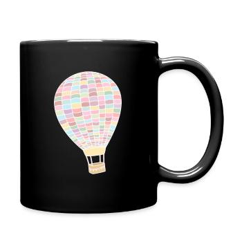 Ballon à air chaud coloré pastel - Mug uni - noir - Droite
