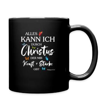 Jesus - Alles kann ich durch Christus - Christlich - Tasse einfarbig - Schwarz - Rechts