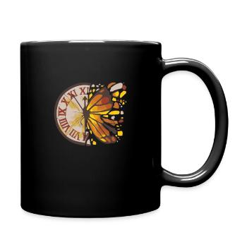 Time Flies Schmetterling Uhr Uhrzeit Entomologe - Tasse einfarbig - Schwarz - Rechts