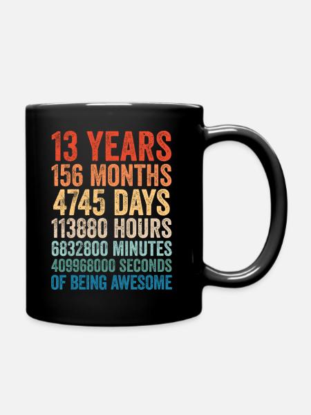 13ème anniversaire 13 ans rétro cadeau Vinatge - Mug uni - noir