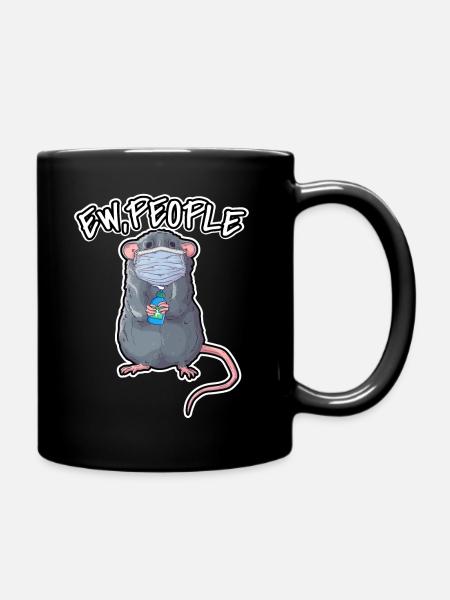 EW People funny rat saying color rat - Full Colour Mug - black