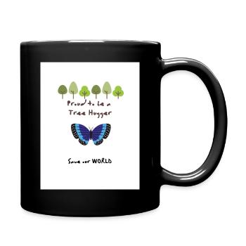 Proud to be a Tree Hugger gift present idea - Full Colour Mug - black - Right
