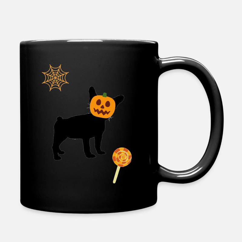 BOULEDOGUE TETE DE CITROUILLE HALLOWEEN - Mug uni - noir