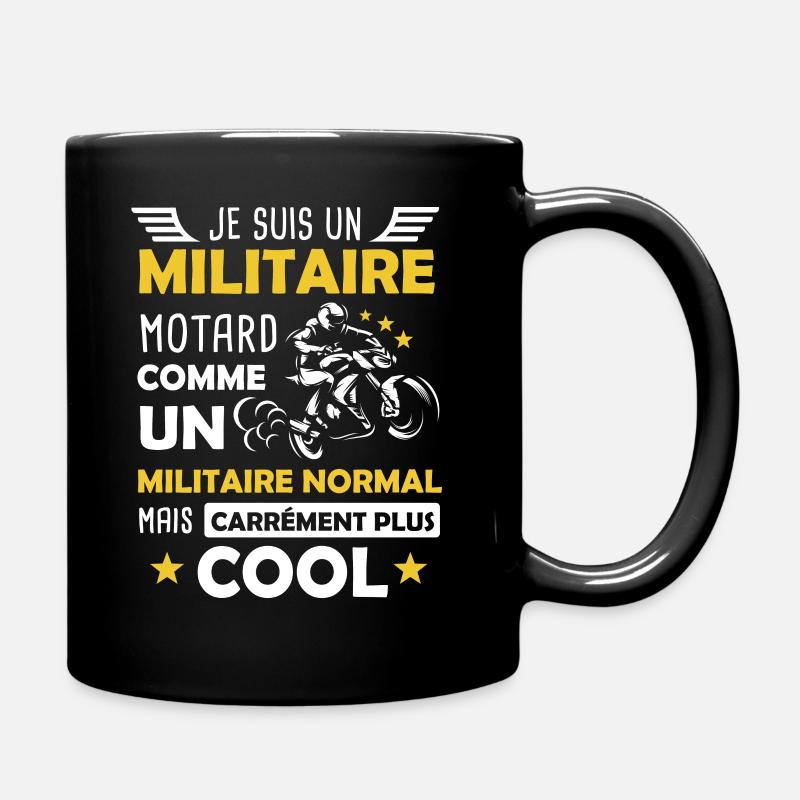 Militaire motard armée moto cadeau drôle - Mug uni - noir