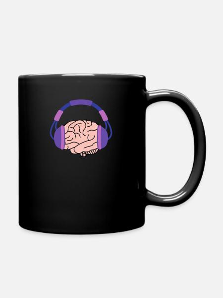 Music brain - Full Colour Mug - black