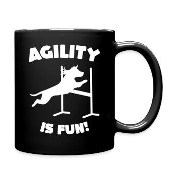 Agility is fun dog shirt - Full Colour Mug - black - Right