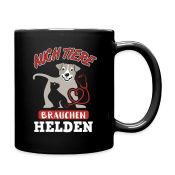 Tierarzt Tierärztin Tierarzthelferin Veterinär - Tasse einfarbig - Schwarz - Rechts