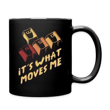 Gamer WASD - Vintage retro Zocken Geschenk - Tasse einfarbig - Schwarz - Rechts