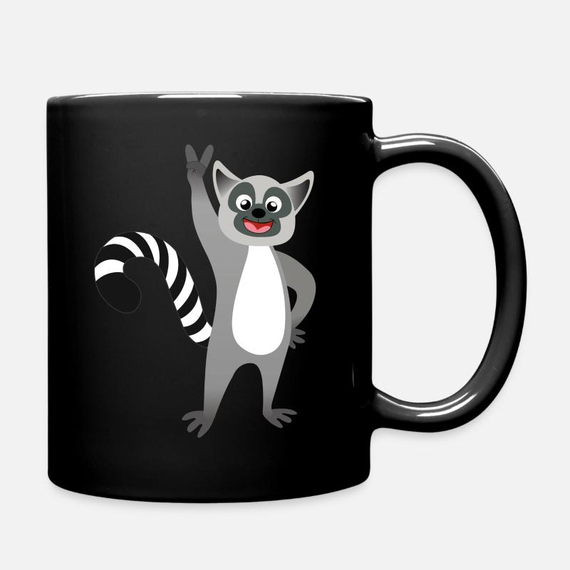 Lemur Peace - Full Colour Mug - black