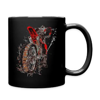 Moto-Cross - Tasse einfarbig - Schwarz - Rechts