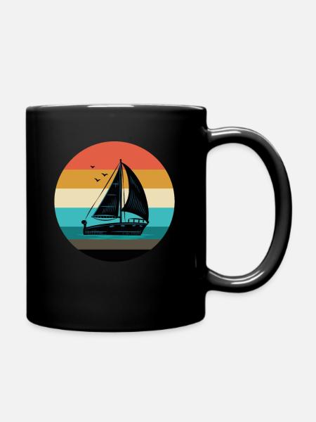 Vintage sailing - Full Colour Mug - black