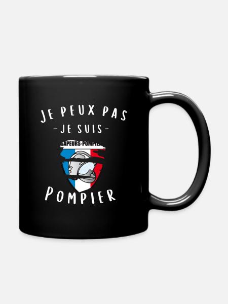 Je peux pas je suis pompier cadeau - Mug uni - noir