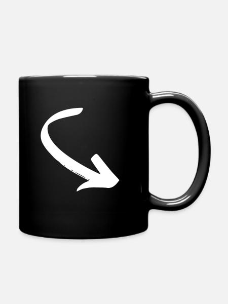 Weiss Pinselbogen Pfeil - Tasse einfarbig - Schwarz
