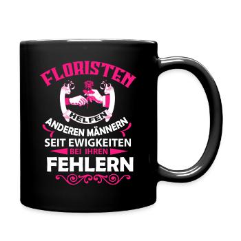 Floristen Helfen - Tasse einfarbig - Schwarz - Rechts