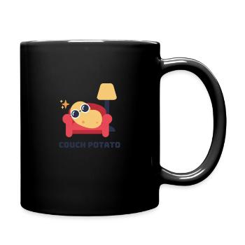 Couch Potato Kartoffel auf dem Sofa - rot - Tasse einfarbig - Schwarz - Rechts