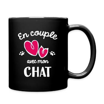 t shirt chat femme - Mug uni - noir - Droite