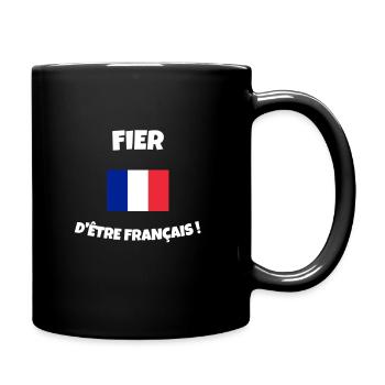 fier d être français bleu blanc rouge drapeau - Mug uni - noir - Droite