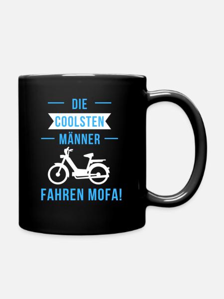 Die coolsten Männer fahren Mofa 80er oldtimer Mofa - Tasse einfarbig - Schwarz
