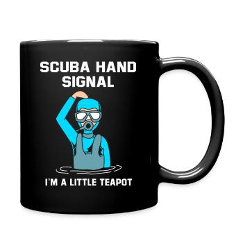 Taucher Handzeichen Scuba Diving - Tasse einfarbig - Schwarz - Rechts