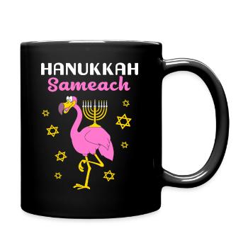 Hanukkah Hanukah Flamingo Menorah - Tasse einfarbig - Schwarz - Rechts
