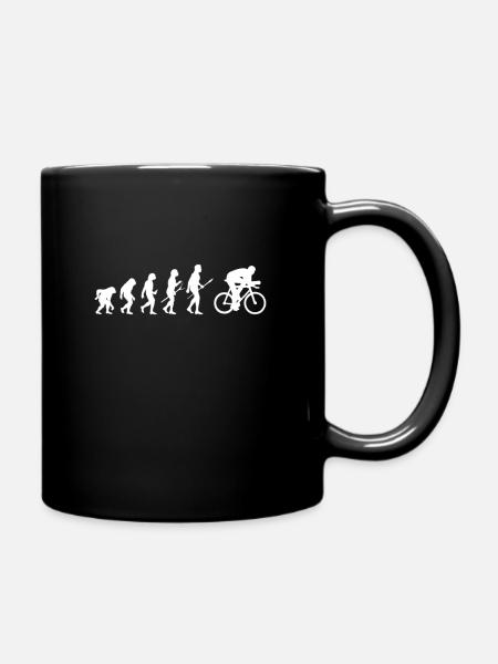 Evolution Radfahrer - Tasse einfarbig - Schwarz