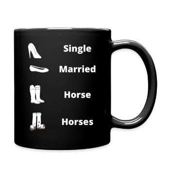 Single-Married-Horse-Horses lustiges Reiter Shirt - Tasse einfarbig - Schwarz - Rechts
