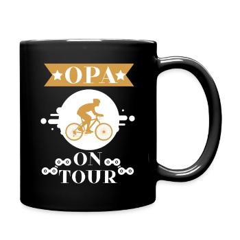 Grand-père en tournée Grand-père tour à vélo balade à vélo petits-enfants - Mug uni - noir - Droite