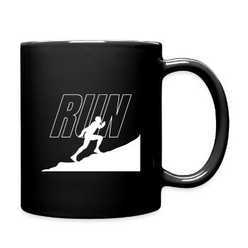 Laufen Design | Läufer & Jogger Geschenkidee - Tasse einfarbig - Schwarz - Rechts