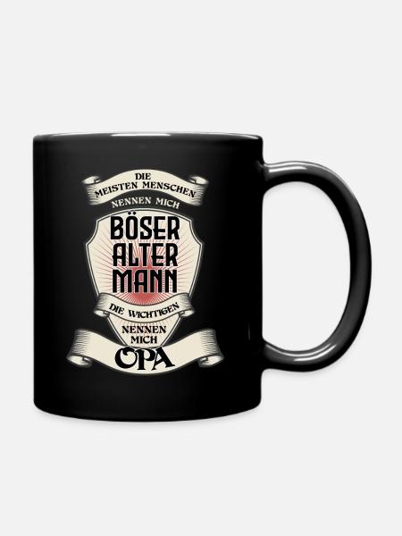 böser alter mann opa T-Shirt - lustige Opa Sprüche - Tasse einfarbig - Schwarz