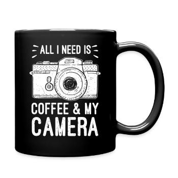 Coffee Camera Photographer Birthday Christmas Idea - Full Colour Mug - black - Right