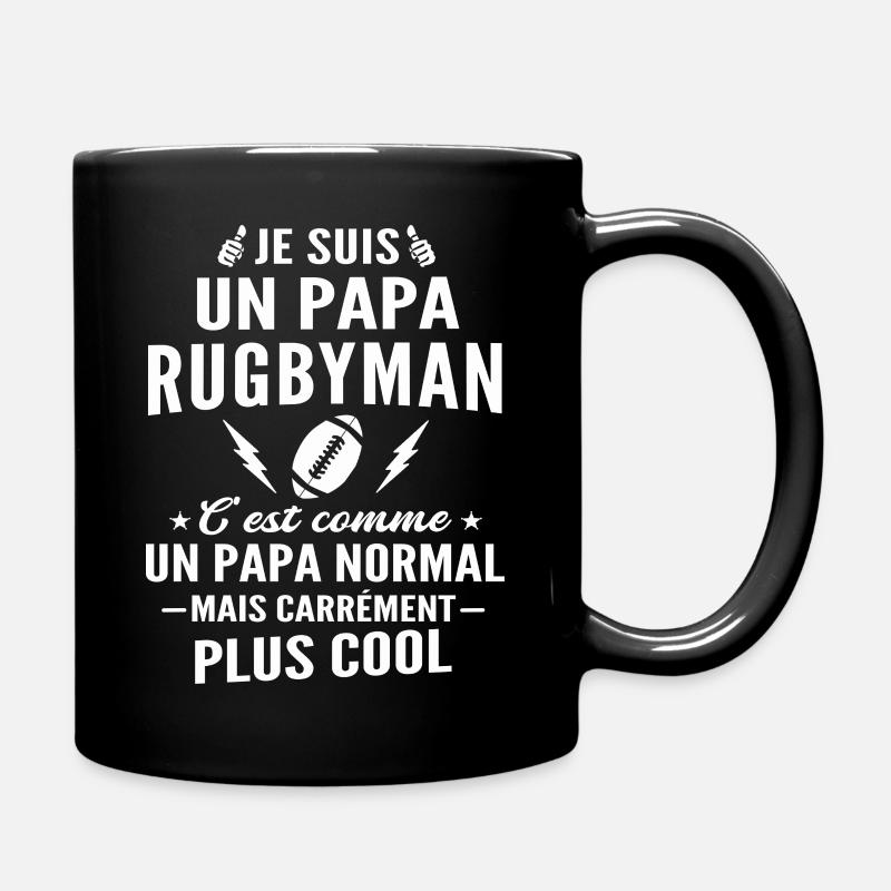 je suis un papa rugbyman - Mug uni - noir