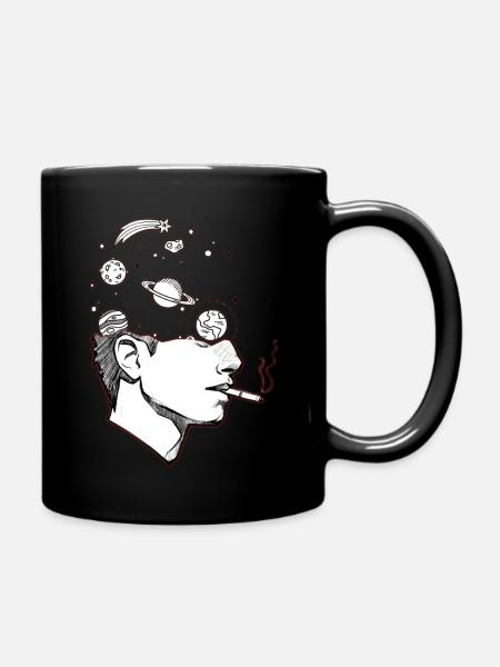 Space in a Man - Tasse einfarbig - Schwarz