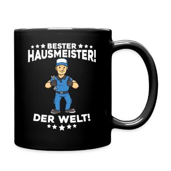 Bester Hausmeister der Welt Lustiger Spruch - Tasse einfarbig - Schwarz - Rechts