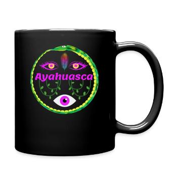 Ayahuasca DMT Spiritual Trippy - Full Colour Mug - black - Right