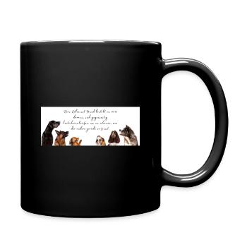 Leben mit Hund - Tasse einfarbig - Schwarz - Rechts