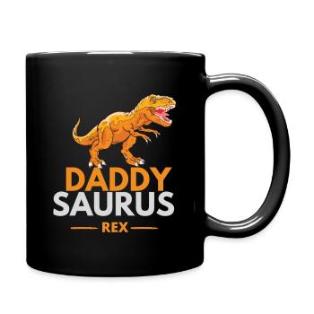 DADDYSAURUS REX -lustiges Geschenk Papa Vater - Tasse einfarbig - Schwarz - Rechts