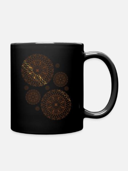 Mandala doré - Mug uni - noir