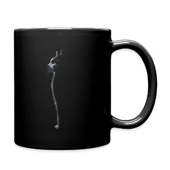 Katze niedliche Silhouette - Tasse einfarbig - Schwarz - Rechts