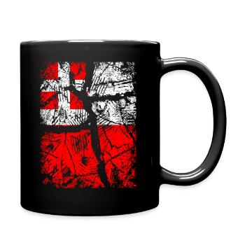Utrecht Drapeau - Vintage avec Krakel - Mug uni - noir - Droite