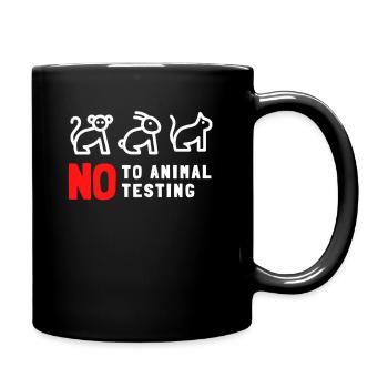 Nein zu Tierversuchen Tierschutz-Befürworter - Tasse einfarbig - Schwarz - Rechts