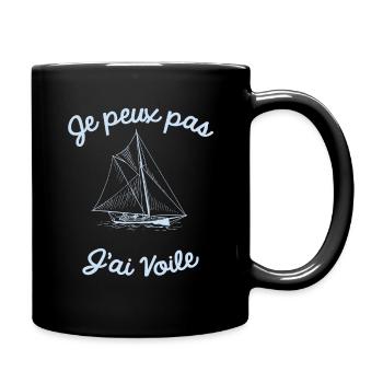 Je ne peux pas j'ai Voile - Mug uni - noir - Droite