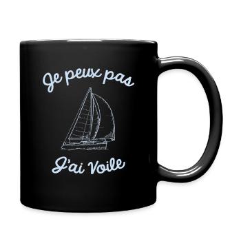 t shirt bateau marine - Mug uni - noir - Droite